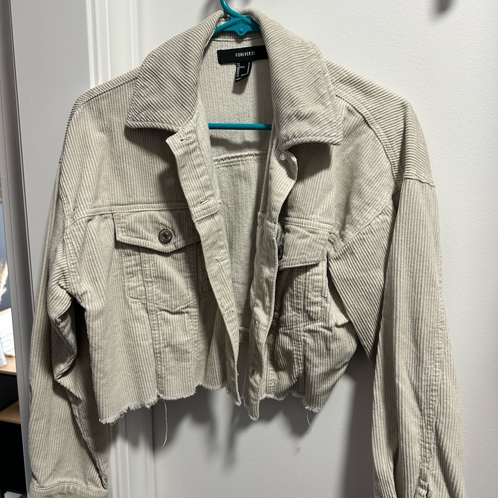 Forever 21 Women's Beige Corduroy Jacket